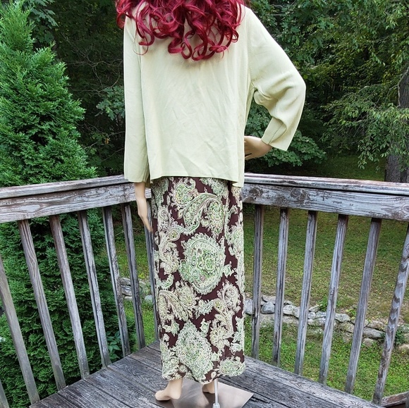R & K Originals Maxi Dress & Cardigan Brown/Green - Picture 2 of 8